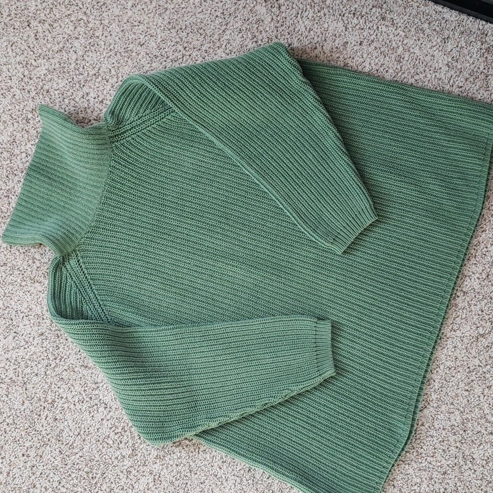 Eddie Bauer Sage Green Cowl Neck Sweater